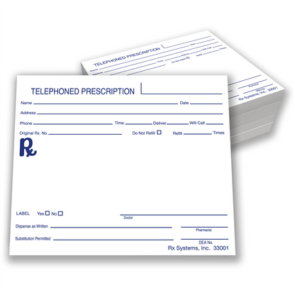 Blank Prescription Pads, 4" x 5" (33001)