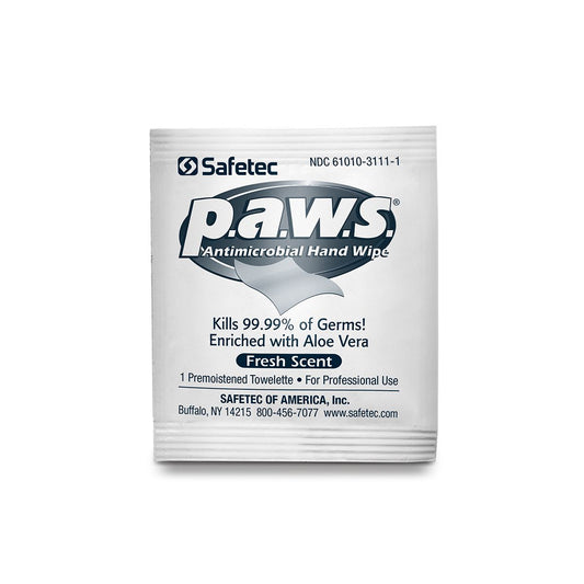 PAWS Antimicrobial Individual Towelette, 5" x 8", Case (SOA 34400)