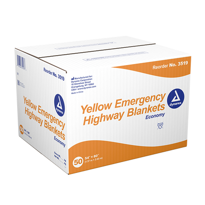 Yellow Emergency Highway Blanket, Economy, Case (3519)