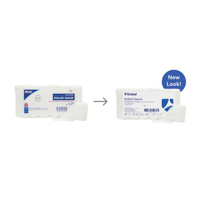 Non-Sterile Rolled Gauze, 2-Ply, 2" x 5 yd (402)