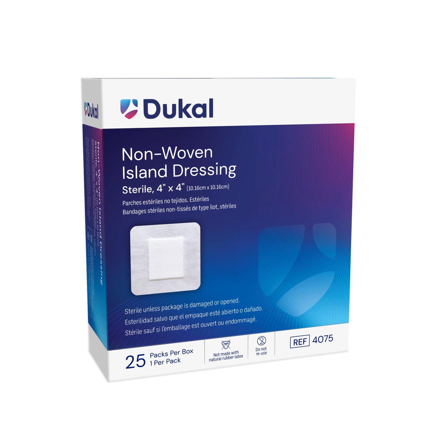 Dukal, Sterile Non-Woven Island Dressing, 4" x 4", Case (4075)