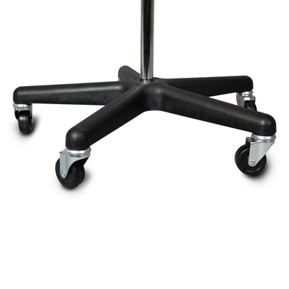 Chrome IV Stand, 2 Hooks, 5 Casters (4355)