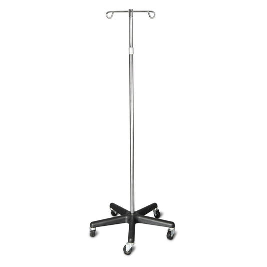 Chrome IV Stand, 2 Hooks, 5 Casters (4355)