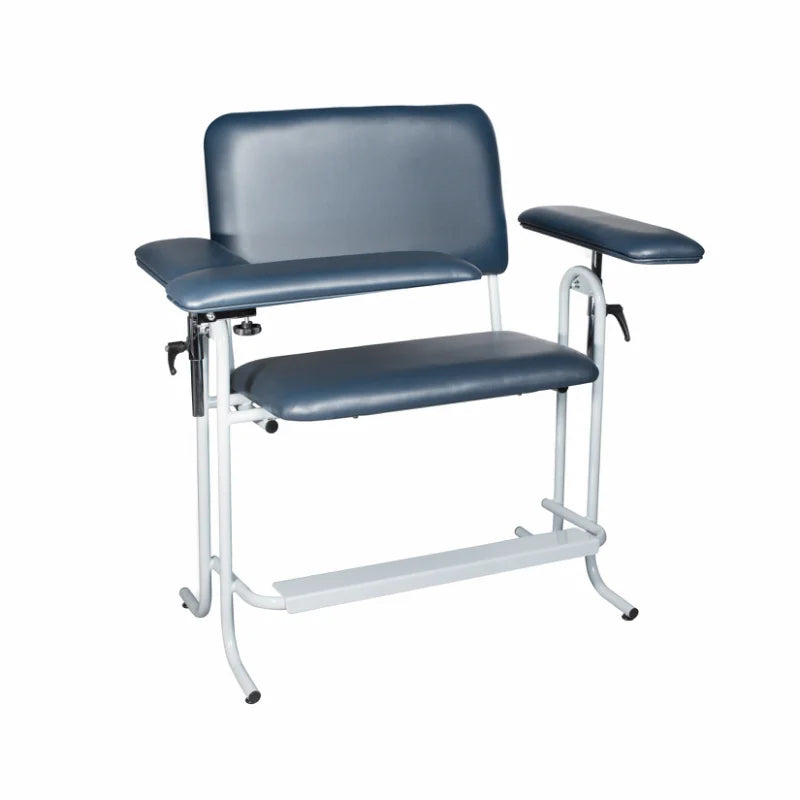 Blood Draw Chair, Tall, Bariatric, Upholstered, with Flip Arm, Blue (4386X-F)