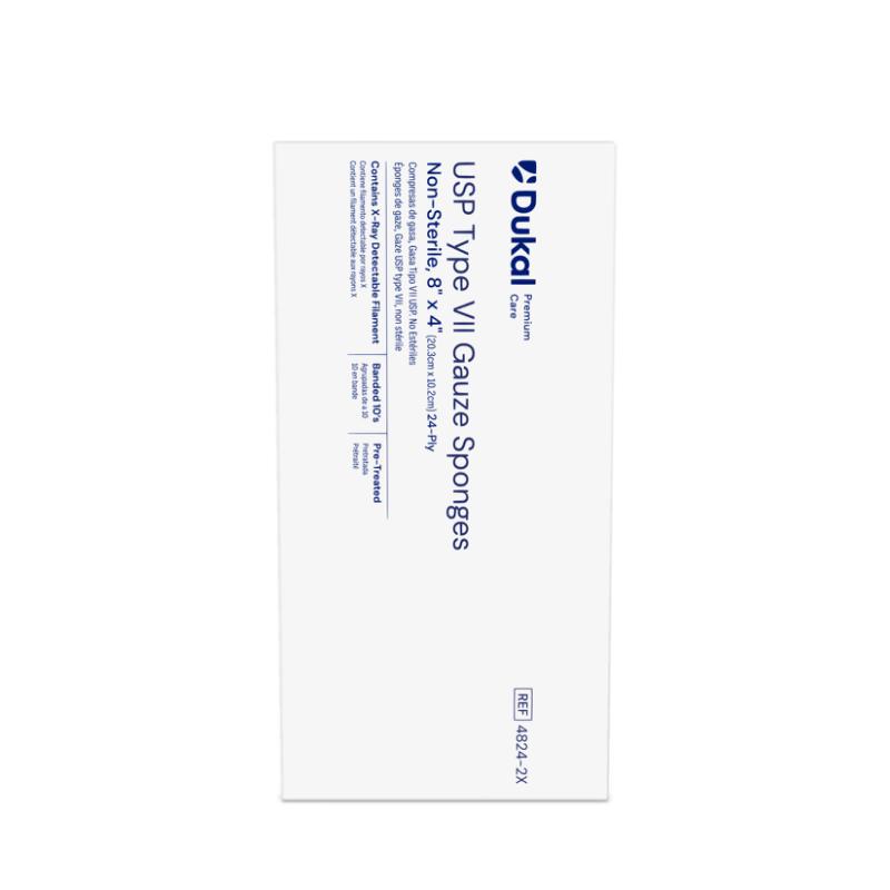 Non-Sterile X-Ray Detectable Type VII  Gauze Sponges 8" X 4", 24-Ply (4824-2X)
