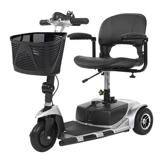 3 WHEEL MOBILITY SCOOTER, 12.4 M RANGE, 265 LB CAPACITY, SILVER