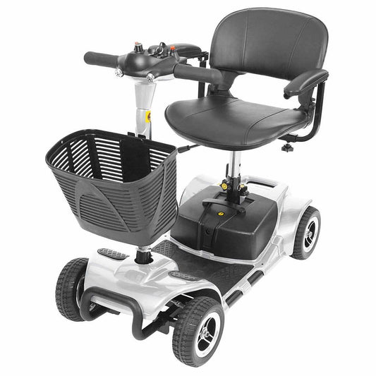 4 WHEEL MOBILITY SCOOTER, LONG RANGE, 265LB CAPACITY, SILVER