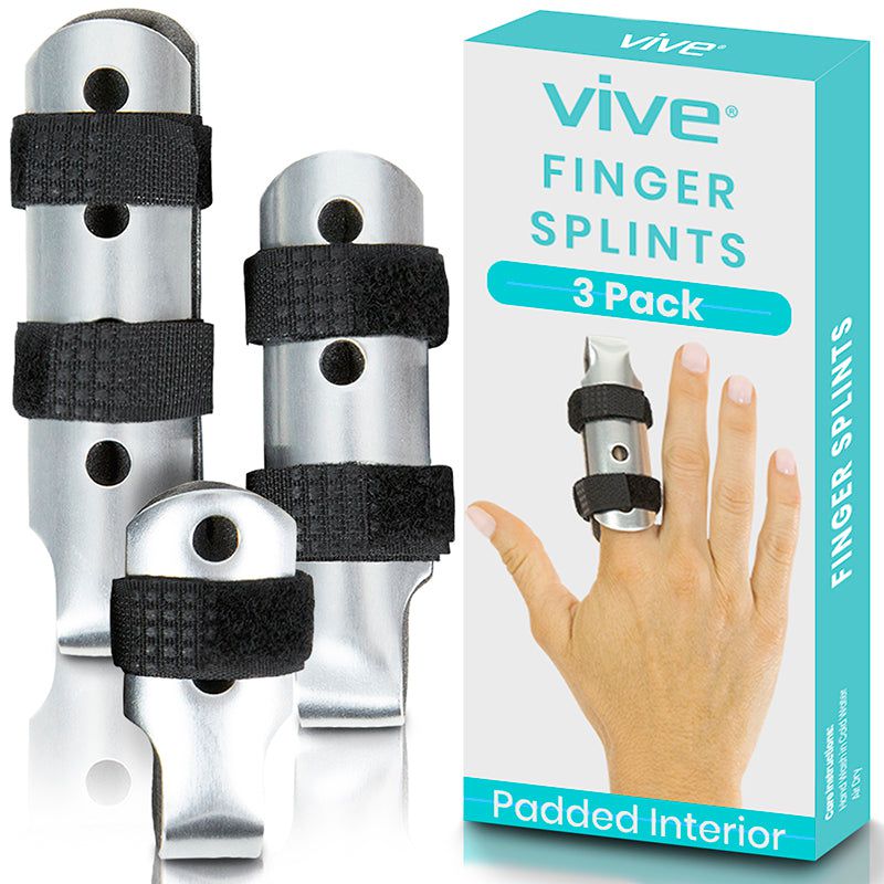 ALUMINUM FINGER SPLINTS, 3 LENGTHS, FOLD OVER DESIGN W/FOAM PADDING, 3 PK