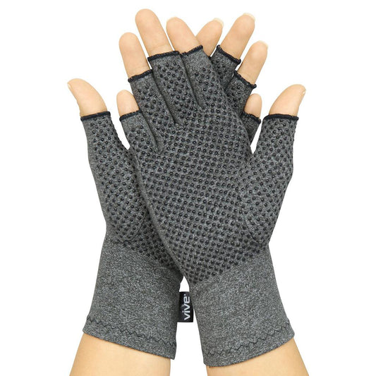 ARTHRITIS GLOVES, OPEN FINGER, NONSLIP, 8"-9"