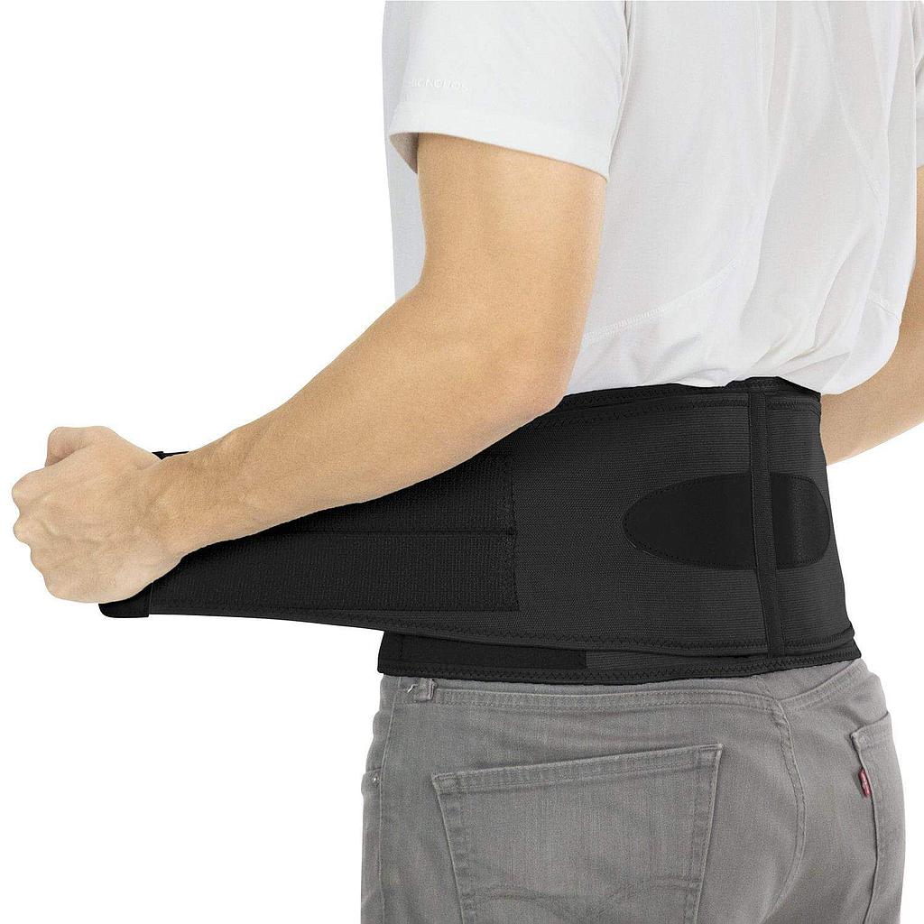 BACK BRACE, REMOVABLE LUMBAR PAD, NEOPRENE,  UP TO 62, BLACK"