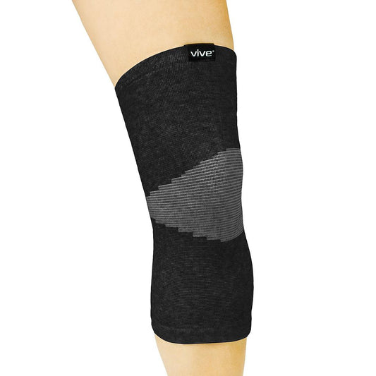 KNEE SLEEVES, BAMBOO/CHARCOAL, 1 PAIR, MEDIUM, BLACK