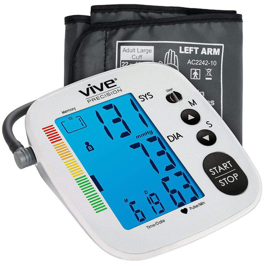 Basic Blood Pressure Monitor, 2 User Memory, Cuff, Silver (DMD1001SLV)