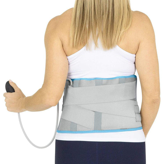 COMPRESSION BACK ICE WRAP W/PUMP, HOT/COLD GEL PACK, DUAL STRAPS, 3 SPLINTS