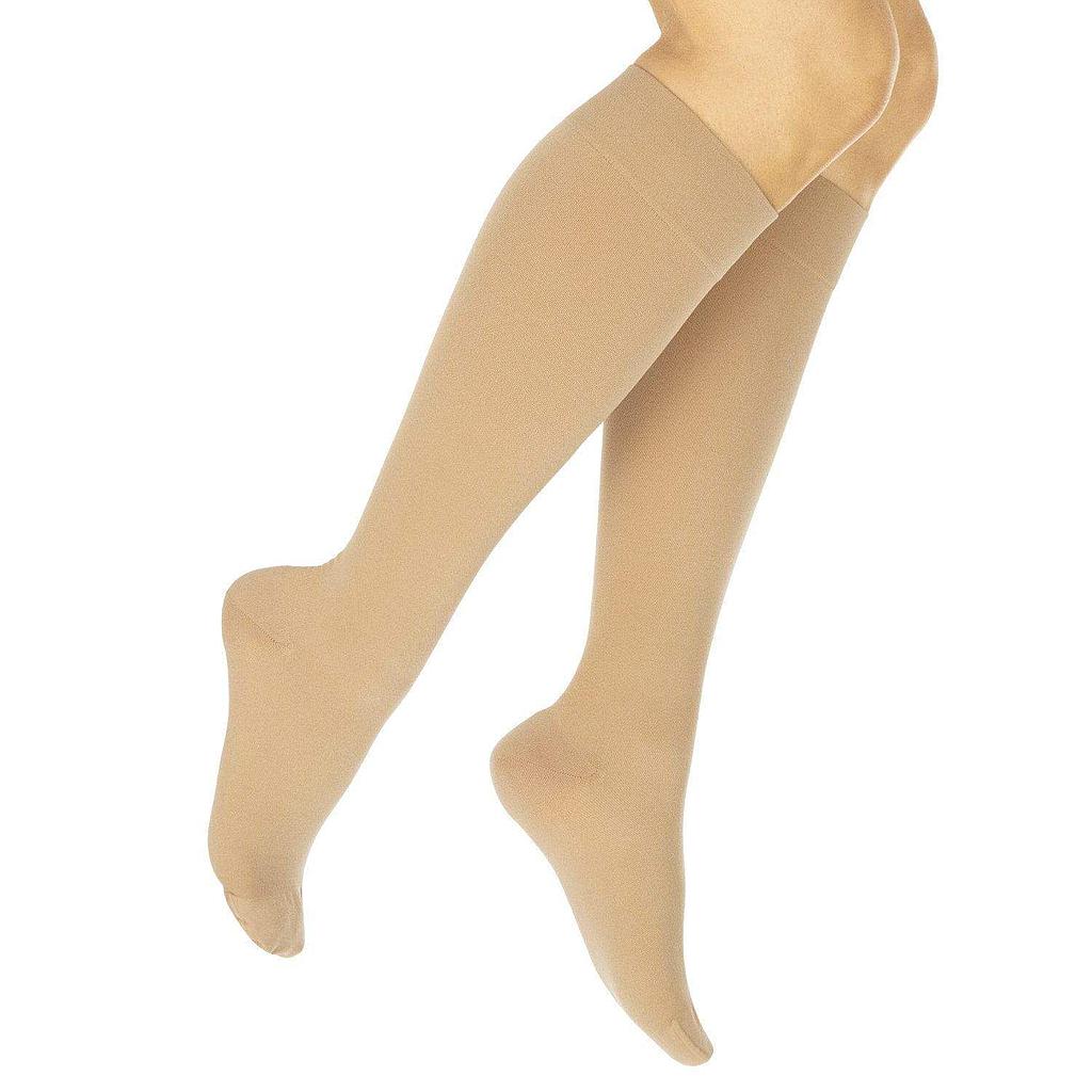 COMPRESSION STOCKINGS, 15-20MMHG, NONSLIP, KNIT, SMALL, BEIGE