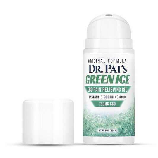 DR. PAT'S GREEN ICE CBD CREAM, FULL SPECTRUM, MADE IN USA, 3.4 OZ PUMP