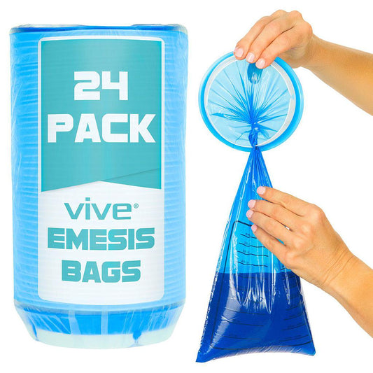 EMESIS BAGS, NO SPILL, LEAKPROOF, MEDICAL-GRADE OPAQUE, 24 PACK