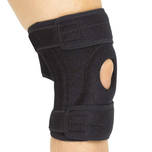 KNEE BRACE, REMOVABLE ALUMINUM SPLITS, LOW-PROFILE OPEN PATELLA