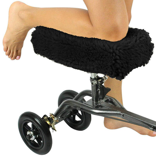 Knee Walker Pad Cover, Faux Sheepskin, Black (CSH1006BLK)