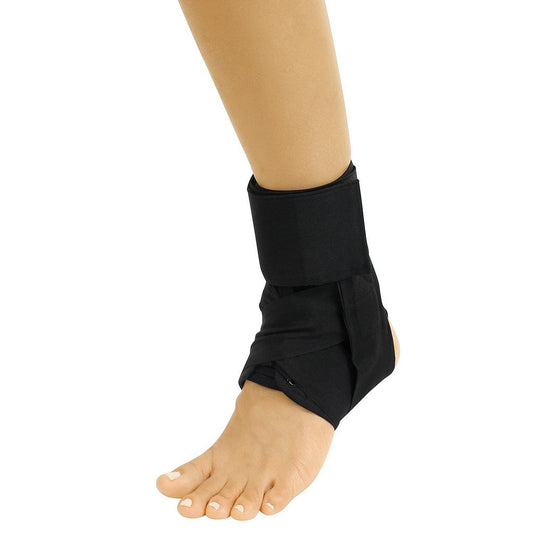 LACED ANKLE BRACE, DUAL STRAPS, LOW-PROFILE,  M:UP TO 8.5; W: 6-9.5