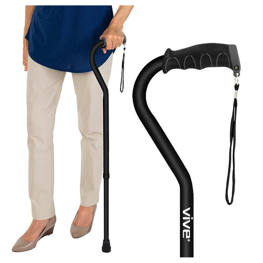 Offset Cane, 29"-38" Height, Lightweight, Black (MOB1002BLK)