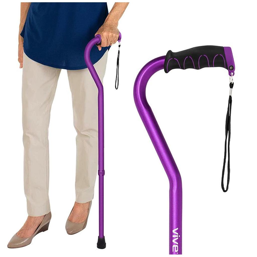 Offset Cane, 29"-38" Height, Lightweight, Purple (MOB1002PUR)