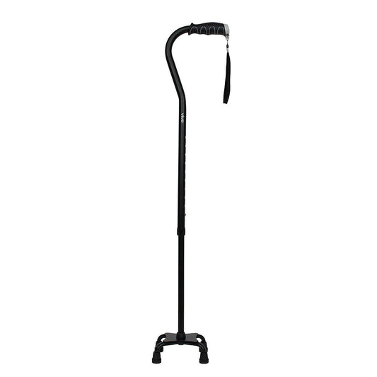 Quad Cane, 28"-37" Height, 4-Prong Base, Black (MOB1003BLK)