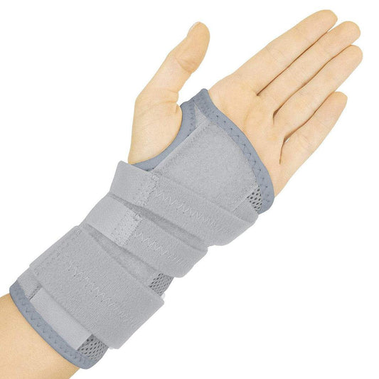 REVERSIBLE WRIST BRACE, 3 SPLINTS, SOFT NEOPRENE, GRAY