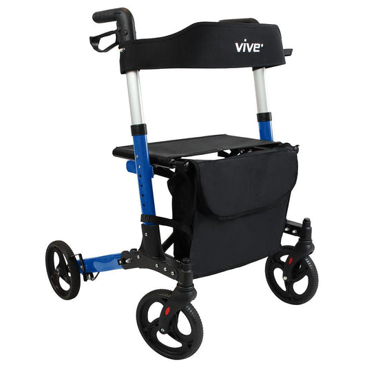 Rollator Walker, Foldable, Adjustable, with Bag, Blue (MOB1010BLU)