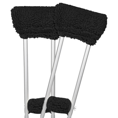 Sheepskin Crutch Pads, Hand Grips, Foam, 4 Pieces, Gray (CSH1040GRY)