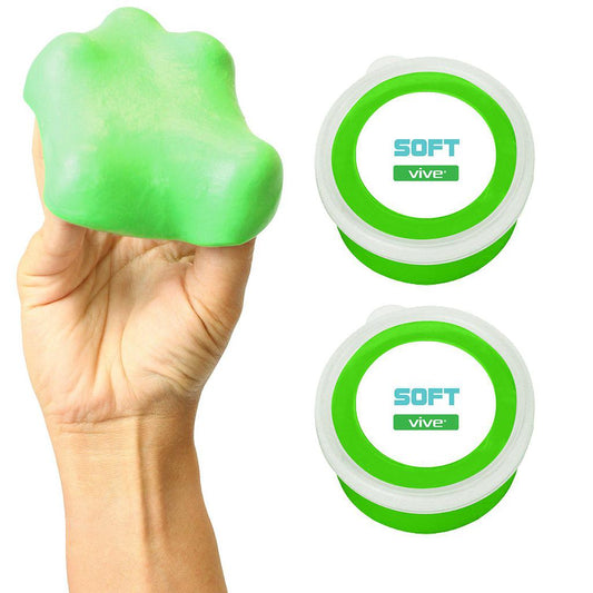 THERAPY PUTTY, NONTOXIC, ODORLESS, 3OZ TUB, SOFT RESISTANT, GREEN, 2P