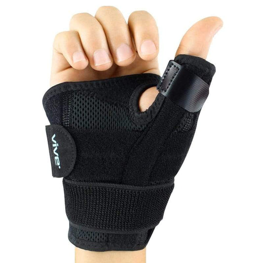 THUMB BRACE, REVERSIBLE, REMOVABLE METAL SPLINT, UNIVERSAL SIZE, BLACK