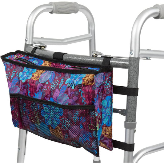 WALKER BAG, WATER-RESISTANT NYLON, 16.5" X 9", PURPLE FLORAL