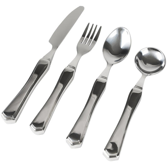 WEIGHTED UTENSIL SET, STAINLESS STEEL, DEEP SPOONS, 4PC