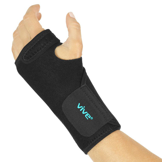 WRIST BRACE, REMOVABLE SPLINT, WASHABLE NEOPRENE, BLACK, LEFT HAND