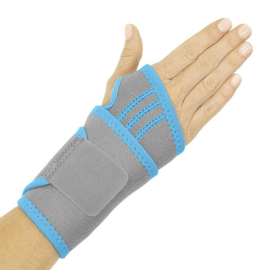 WRIST ICE WRAP, HOT/COLD GEL PACK, REVERSIBLE, GRAY