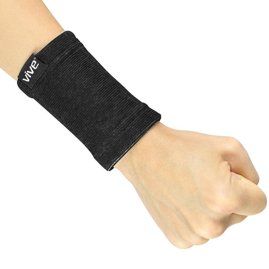 WRIST SLEEVES, BAMBOO/CHARCOAL, 1 PAIR, MEDIUM., BLACK