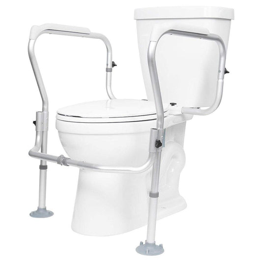 TOILET SAFETY FRAME W/CROSSBAR, 26.5" WIDE NONSLIP RAILS, UP TO 300 LBS