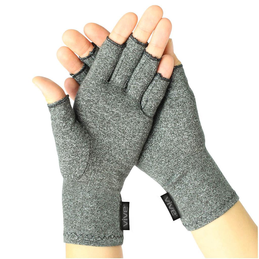 ARTHRITIS GLOVES, FULL FINGER W/SMART TIP, COTTON, SMALL, GRAY