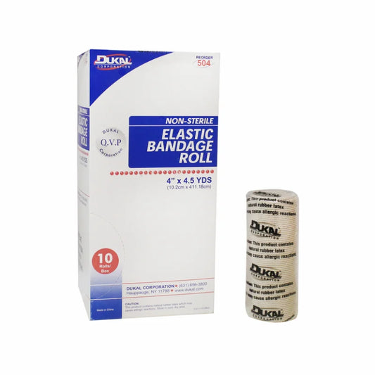 Non-Sterile Elastic Bandage Roll, 4" x 4.5 yds (504)