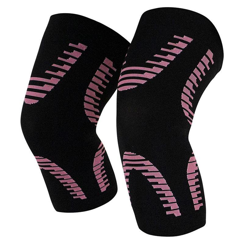 KNEE SLEEVES, 4-WAY STRETCH, NONSLIP, PINK, MEDIUM 10.24" LENGTH