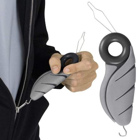 BUTTON HOOK, THIN WIRE FOR EVERY BUTTON SIZE, SHAPED FOR GREATER CONTROL, ZIPPER PULL