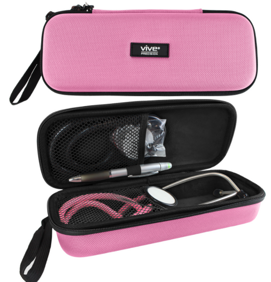 STETHOSCOPE CASE, HARD EVA, MESH POCKETS, PINK