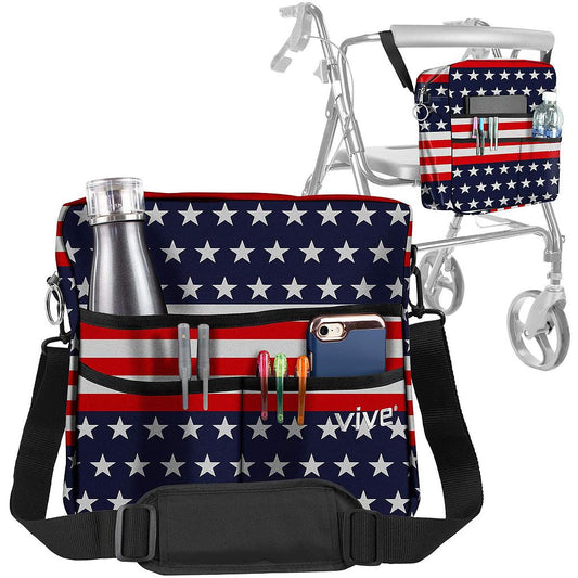 ROLLATOR BAG, WATERPROOF NYLON, 12" X12", AMERICANA