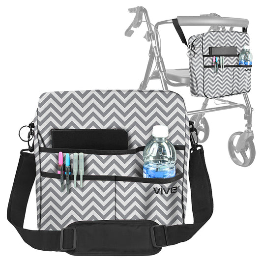 ROLLATOR BAG, WATERPROOF NYLON, 12" X12", CHEVRON