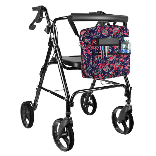 ROLLATOR BAG, WATERPROOF NYLON, 12" X12", PINK FLORAL