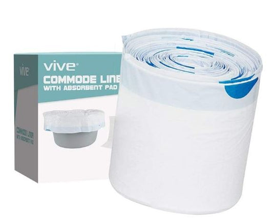 Commode Liners with Absorbent pads, Universal Size, 48 Pack (LVA1077PK48)