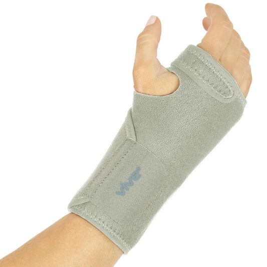 WRIST BRACE, REMOVABLE SPLINT, WASHABLE NEOPRENE, GRAY, RIGHT HAND