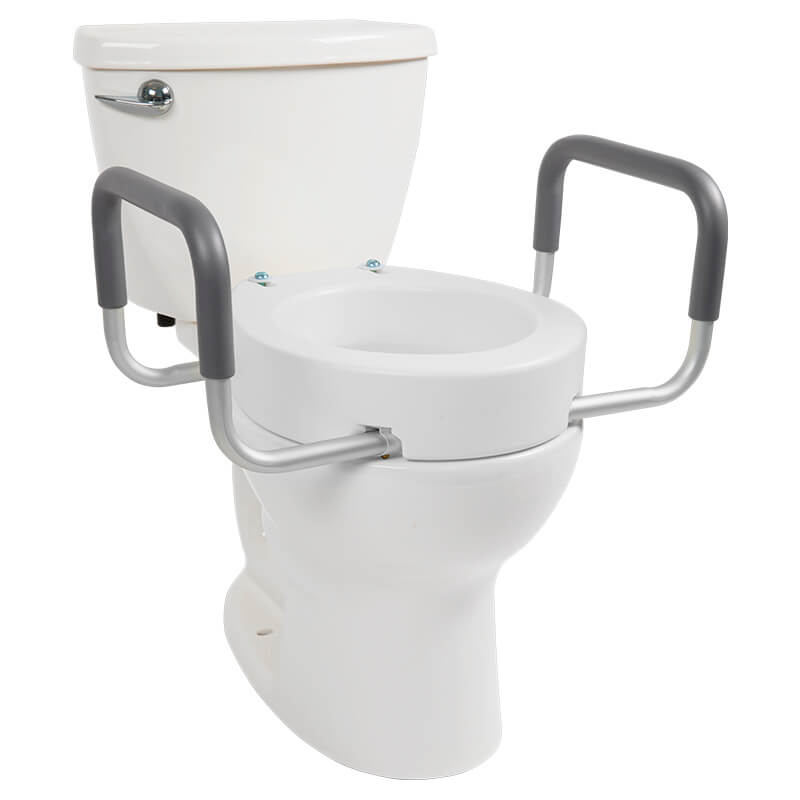 3.5" TOILET SEAT RISER W/ARMS, USE WITH EXISTING SEAT, ELONGATED