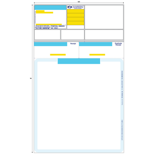 Style TTT Laser Rx Label – 8.5″ x 14″ w/ Blue highlights (5771C-RX)