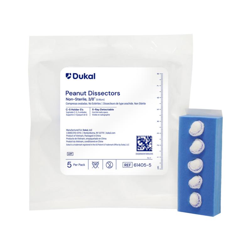 Non-Sterile Peanut Dissectors with Foam C-5 Holder, 3/8" (61405-5)